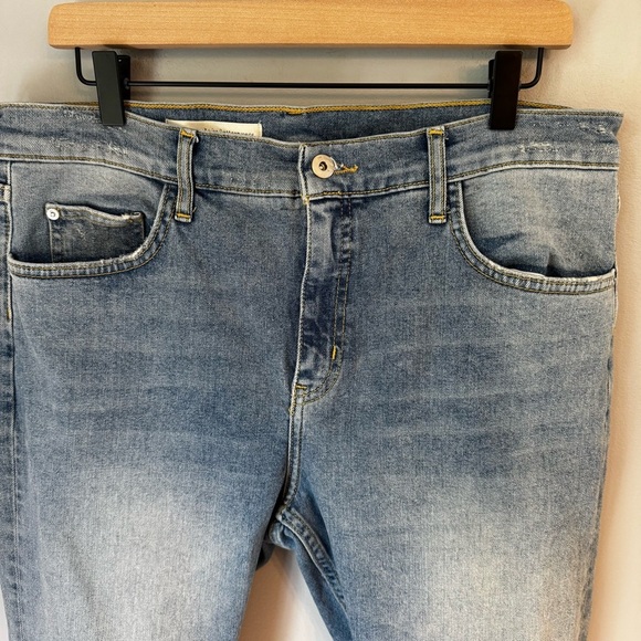 Anthropologie Pilcro Velvet-Laced Mid-Rise Slim Straight Women’s Jeans Sz 16 - Picture 3 of 6